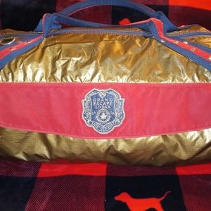 Rare Vintage VS Pink XL gold duffle lodge bag rsvp